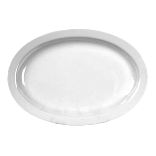 Thunder Group NS512W 11.5" W x 8" D NuStone White Melamine Oval Platter