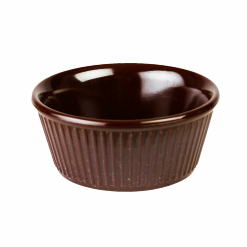 Thunder Group ML533C1 3.5 Oz. Chocolate Melamine Round Fluted Ramekin