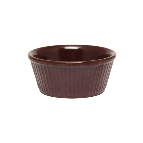 Thunder Group ML533C1 3.5 Oz. Chocolate Melamine Round Fluted Ramekin