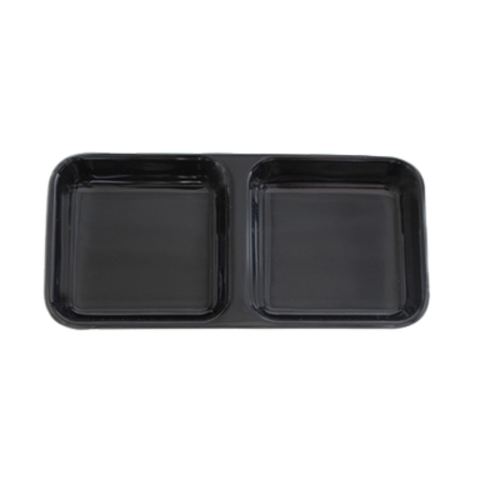 Thunder Group 19002BK 4 Oz. Black Rectangular Melamine Classic Sauce Dish