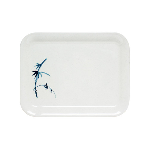 Thunder Group 0903BB 17" W x 12.63" D Melamine Rectangular Blue Bamboo Tray