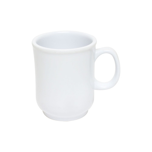 Thunder Group ML901W 8 Oz. NuStone White Melamine with Handle Bulbous Mug