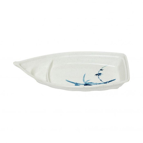 Thunder Group 8004BB 13 Oz. Blue Bamboo Melamine Sushi Boat
