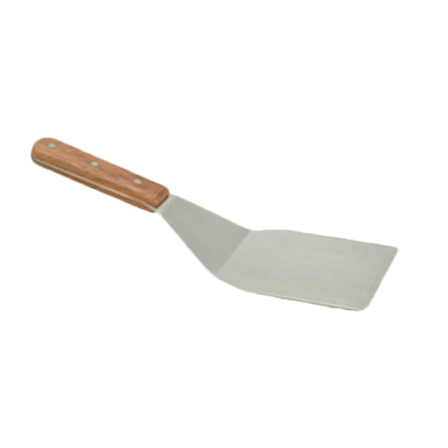 Thunder Group SLTWHT005 4" x 5" Stainless Steel Blade Wood Handle Solid Hamburger Turner