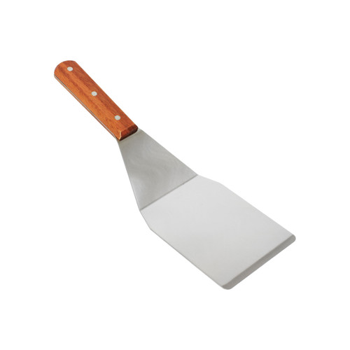Thunder Group SLTWHT005 4" x 5" Stainless Steel Blade Wood Handle Solid Hamburger Turner