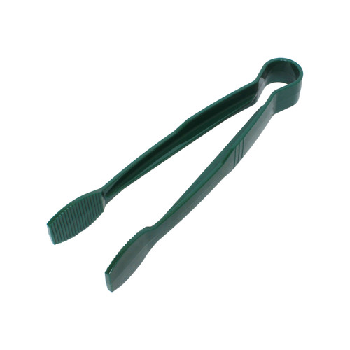 Thunder Group PLFTG012GR 12" Green Polycarbonate Flat Grip Serving Tongs