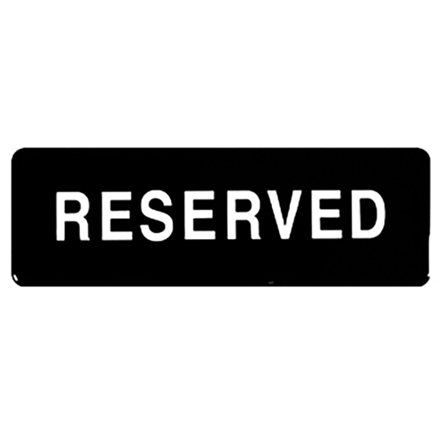 Thunder Group PLIS9338BK 9" W x 3" H "Reserved" Information Symbol Sign