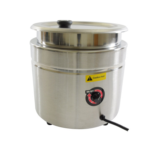 Thunder Group SEJ38000C 10.5 Qt. Stainless Steel Soup Warmer - 120 Volts