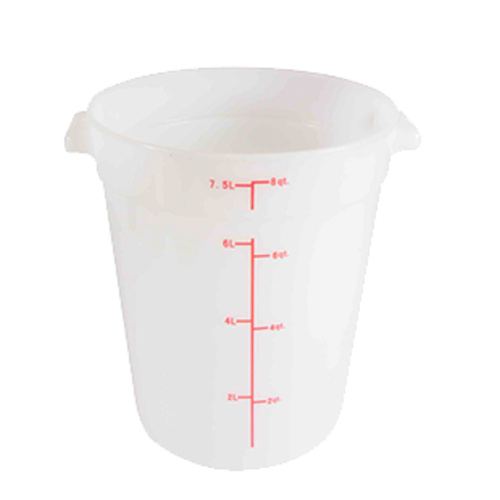 Thunder Group PLRFT308PP 8 Qt. White Round Polypropylene Food Storage Container