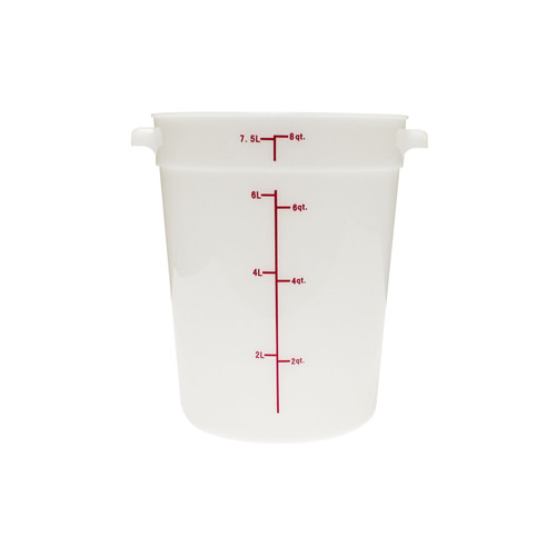Thunder Group PLRFT308PP 8 Qt. White Round Polypropylene Food Storage Container