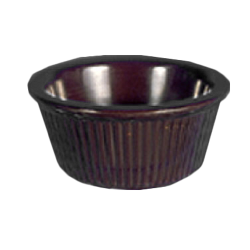 Thunder Group ML531C1 3 Oz. Chocolate Melamine Round Fluted Ramekin