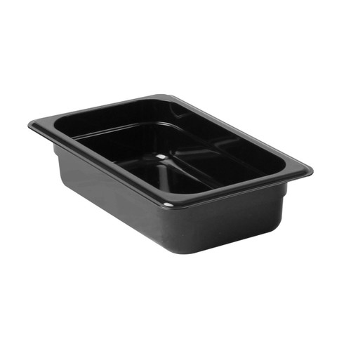 Thunder Group PLPA8142BK 1/4 Size Black Polycarbonate Food Pan