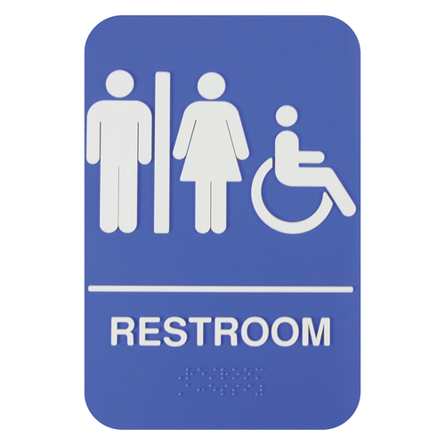 Thunder Group PLIS6960BL 6" W x 9" H "Restroom and Accessible" Information Symbol Sign