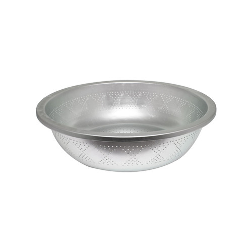 Thunder Group ALSB009 8.5" Dia. x 2.75" H Aluminum Perforated Tapered Edges Asian Style Colander