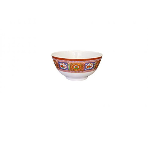 Thunder Group 5206TP 25 Oz. Melamine Peacock Round Rice Bowl