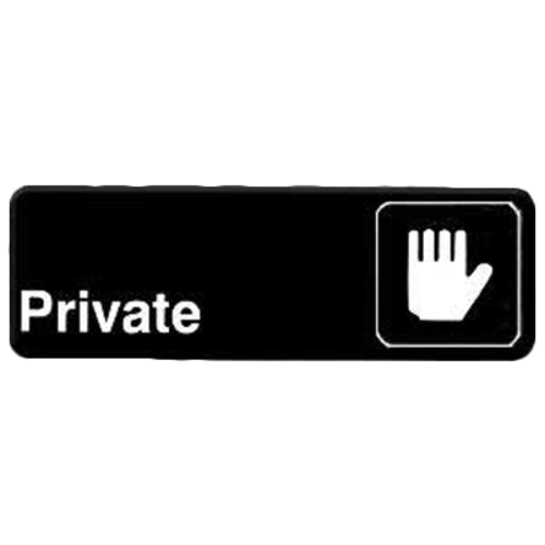 Thunder Group PLIS9303BK 9" x 3" White Information Symbol Sign