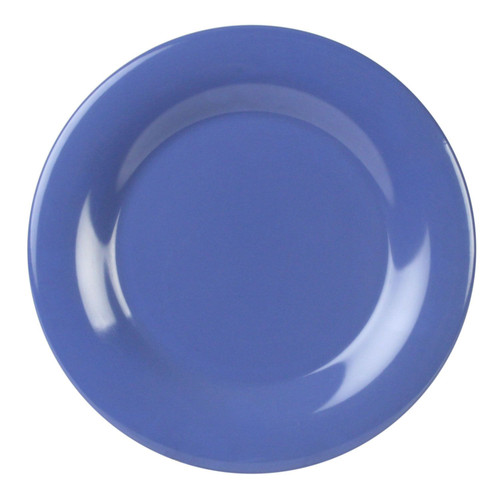 Thunder Group CR007BU 7.63" Dia. Purple Melamine Round Wide Rim Plate
