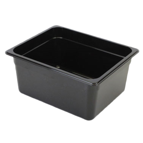 Thunder Group PLPA8126BK 1/2 Size Black Polycarbonate Food Pan