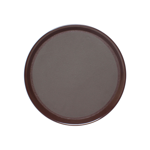 Thunder Group PLRT012 12" Dia. ABS-Plastic Round with Brown Surface Serving Tray