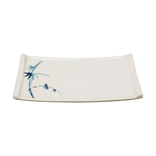 Thunder Group 0011BB 8..5" W x 4.75" D Melamine Blue Bamboo Sashimi Platter