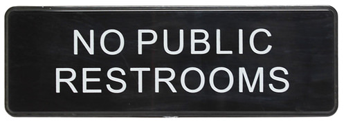 Thunder Group PLIS9335BK 9" x 3" White Information Symbol Sign