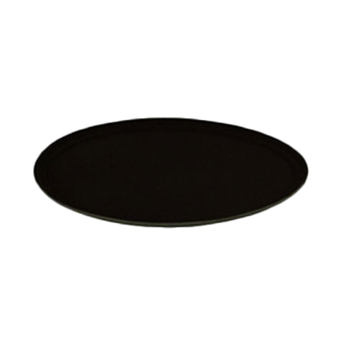 Thunder Group PLST2700BL 22" W x 27" D Black Polypropylene Oval Serving Tray