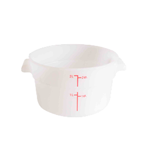 Thunder Group PLRFT302PP 2 Qt. White Polypropylene Round Food Storage Container