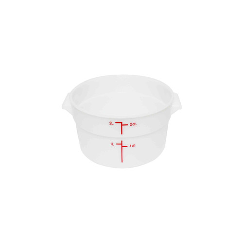 Thunder Group PLRFT302PP 2 Qt. White Polypropylene Round Food Storage Container