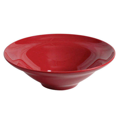 Thunder Group PS6013RD 70 Oz. Passion Red Melamine Round Salad Serving Bowl