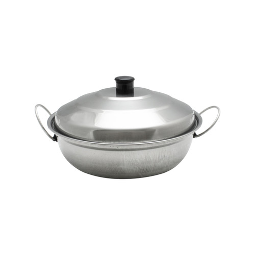 Thunder Group SLAL02B Stainless Steel Lift-Off Cover Round Wok Chafer Body or Cover