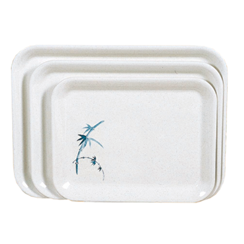 Thunder Group 0901BB 13.13" W x 10.25" D Melamine Rectangular Blue Bamboo Tray