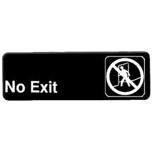 Thunder Group PLIS9306BK 9" x 3" White Information Symbol Sign