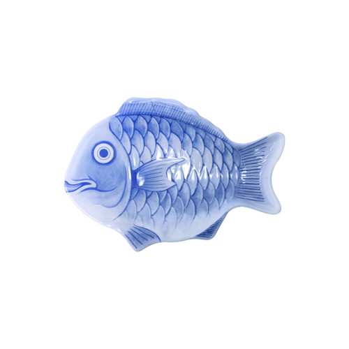 Thunder Group 1600CFB 16" Blue Melamine Festive Fish Shaped Fish Platter