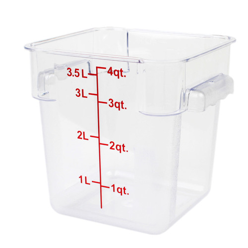 Thunder Group PLSFT004PC 4 Qt. Clear Polycarbonate Square Food Storage Container