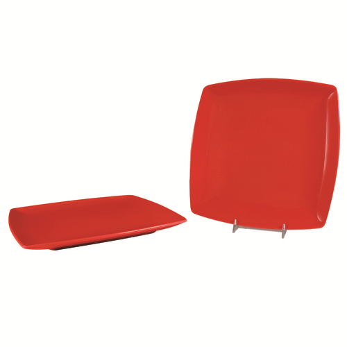 Thunder Group 29012PR 12" x 12" Pure Red Square Melamine Classic Plate