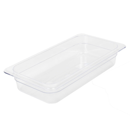 Thunder Group PLPA8132 1/3 Size Clear Polycarbonate 2.5" Deep Food Pan