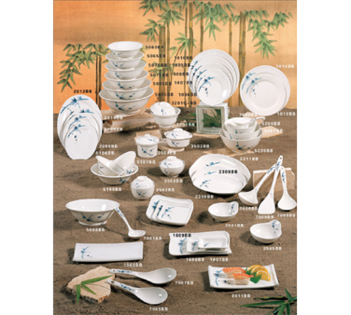 Thunder Group 1006BB 6" Dia. Blue Bamboo Melamine Round Plate