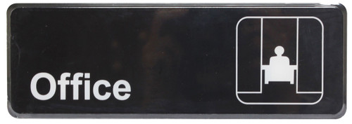 Thunder Group PLIS9323BK 9" x 3" White Information Symbol Sign