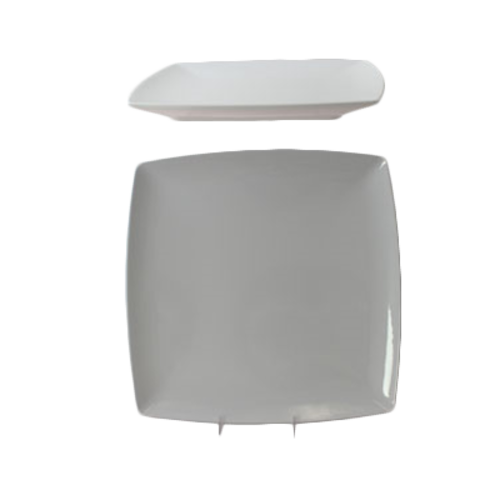 Thunder Group 29012WT 12" x 12" White Square Melamine Classic Plate