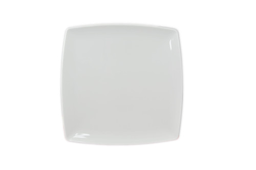 Thunder Group 29012WT 12" x 12" White Square Melamine Classic Plate