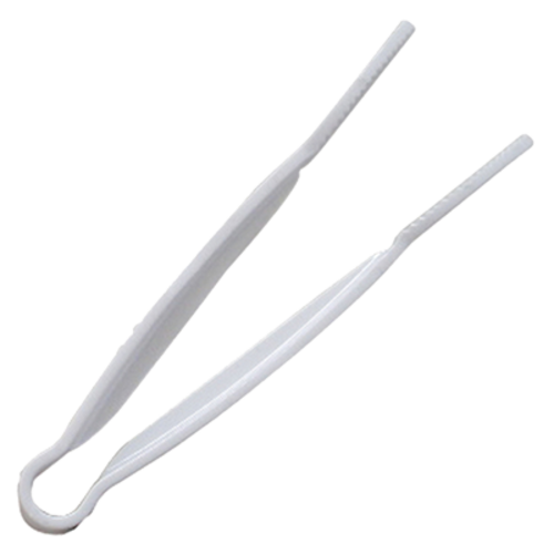 Thunder Group PLFTG006WH 6" White Polycarbonate Flat Grip Serving Tongs