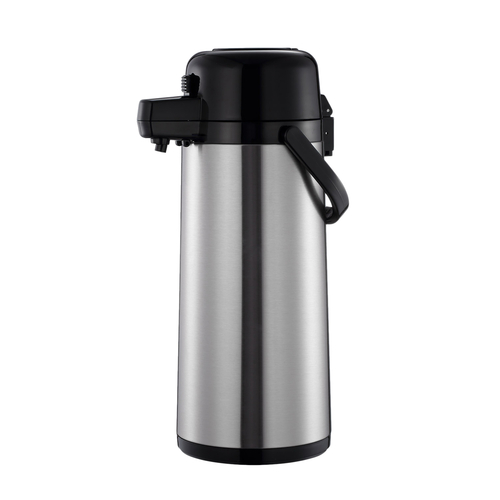 Thunder Group ASPS330 101 Oz. Stainless Steel Black Push Button Top Airpot