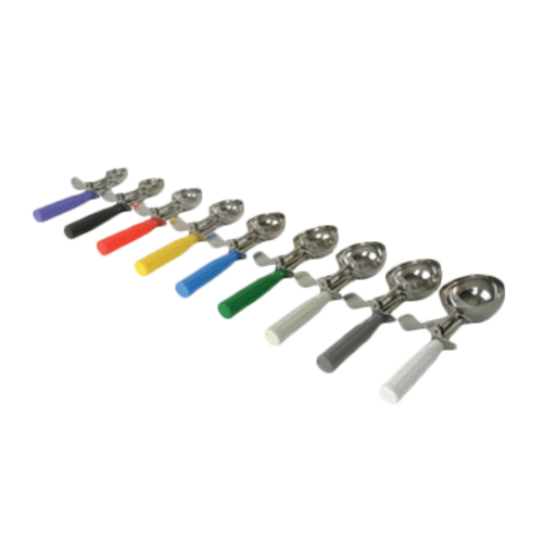 Thunder Group SLDS006 5.33 Oz. White Stainless Steel Plastic Handle Disher