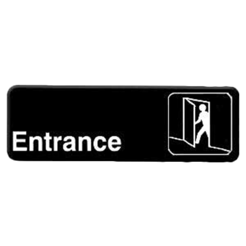 Thunder Group PLIS9310BK 9" x 3" White Information Symbol Sign