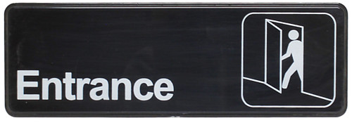 Thunder Group PLIS9310BK 9" x 3" White Information Symbol Sign