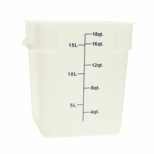 Thunder Group PLSFT018PP 18 Qt. White Polypropylene Square Food Storage Container
