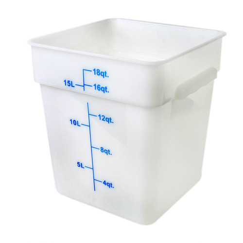 Thunder Group PLSFT018PP 18 Qt. White Polypropylene Square Food Storage Container