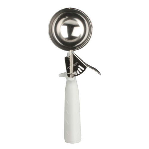 Thunder Group SLDS206P 5.03 Oz. #6 White Stainless Steel Plastic Handle Disher