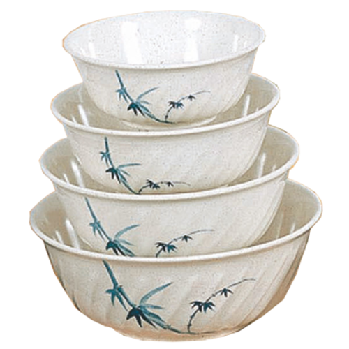 Thunder Group 5307BB 32 Oz. Melamine Blue Bamboo Swirl Bowl