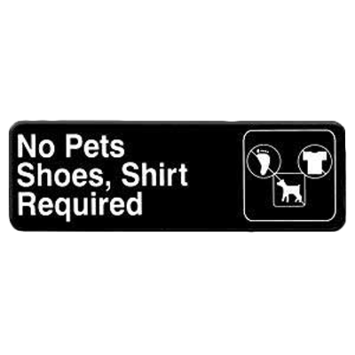 Thunder Group PLIS9319BK 9" x 3" White Information Symbol Sign